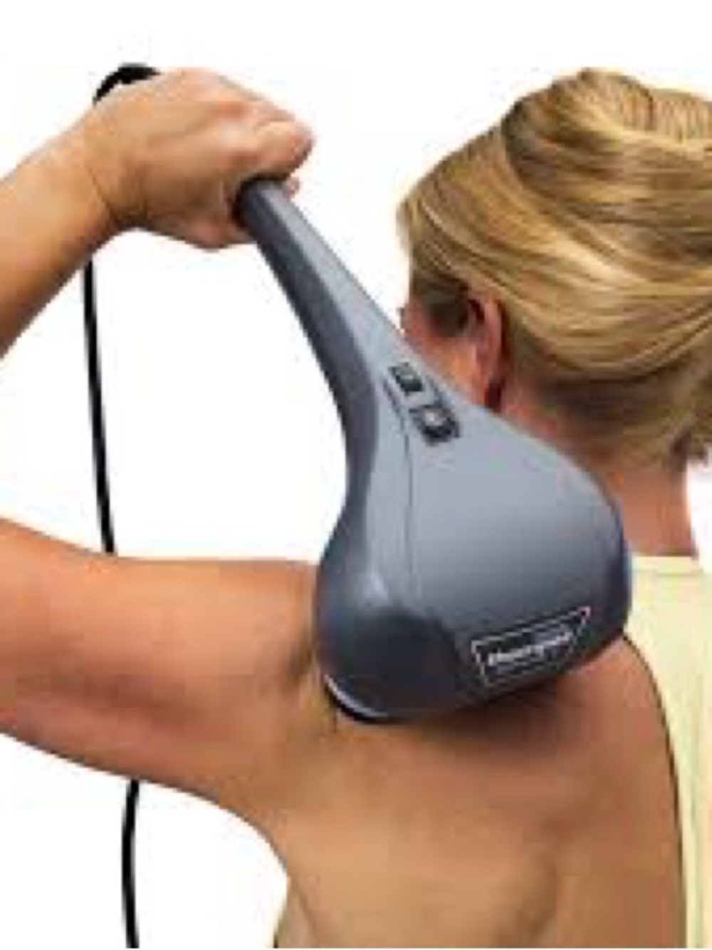 HoMedics Handheld Dual-Head Massager in Gray and Black
